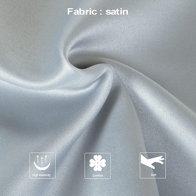 NTBAY Zippered Satin Pillow Cases for Hair and Skin, Luxury King Hidden Zipper Pillowcases Set of 2, 20x36 Inches, Grey