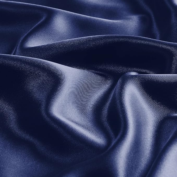 BEDELITE Satin Body Pillow Cover 2 Pack, Super Soft and Cooling Body Pillow Pillowcase for Hair and Skin, Breathable Silky Full Long Pillowcase Cover(20"x54", Navy)