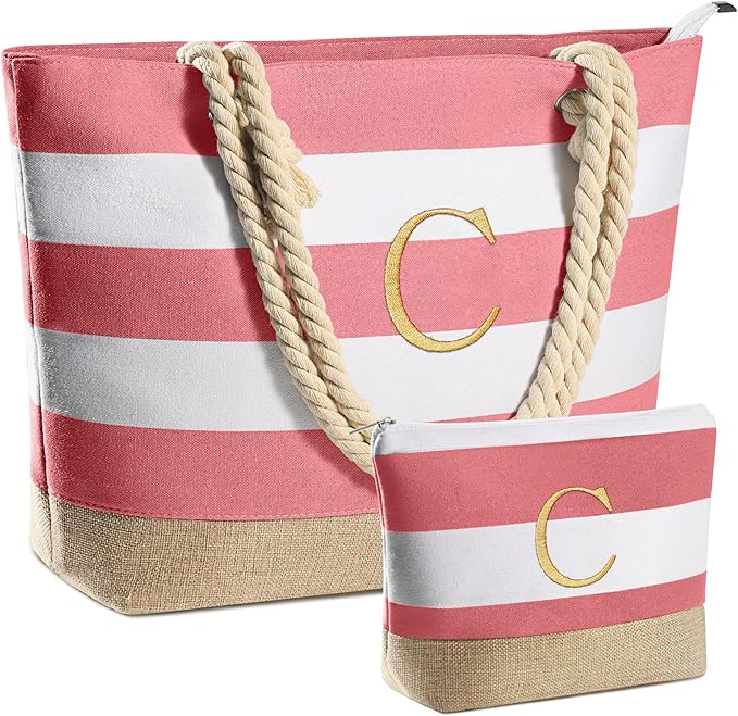 YOOLIFE Beach Bags for Women - Travel Canvas Beach Tote, Pool Waterproof Bag, Travel Essentials, Gifts for Women Birthday