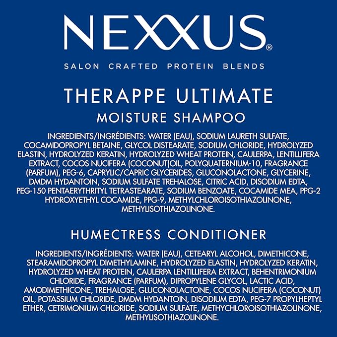 Nexxus Shampoo and Conditioner Therappe & Humectress 2 Count for Dry Hair Care With Proteinfusion Blend for 24-hour Moisture 13.5 oz