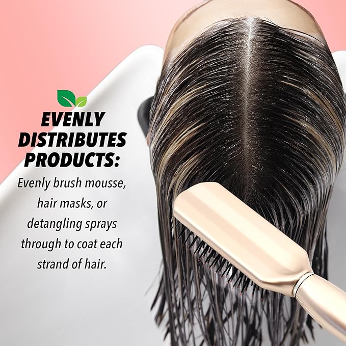 Earth & I ROSEGOLD Curly Hair Styling Brush, Curl Products for Curly Hair, Volume Brush, Cepillo Para Cabello Rizado, Detangler and Styling Essentials, 2A to 3C, cepillo para definir rizos