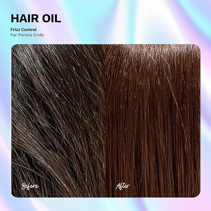Anti-Frizz Hair Oil with Ginger, Argan & Castor hair oil for frizzy hair | Seals split ends, Strengthens the hair structure and adds shine for all hair types Nourishes & Repairs by Ginger Milk