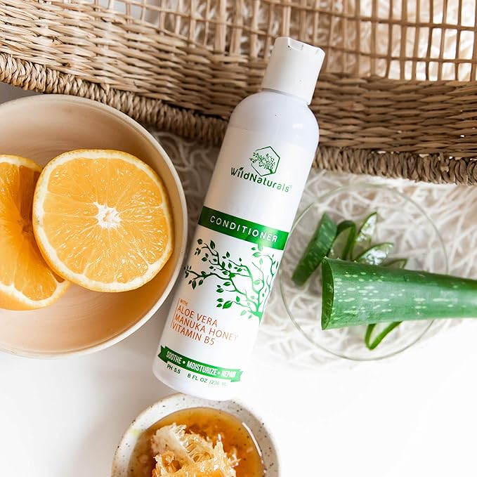 Natural Manuka Honey Eczema & Psoriasis Conditioner - Soothing Moisturizer for Scalp - Sulfate-Free Dandruff Relief with Aloe Vera - Ideal for Oily Hair - Nourishes Hair Growth with Coconut Oil
