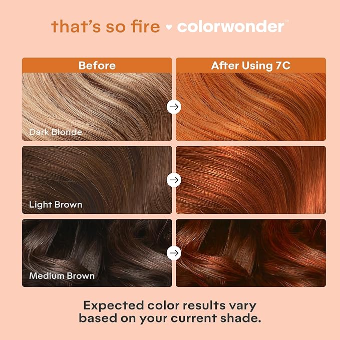 Madison Reed colorwonder Demi-Permanent Hair Color, Effortless At-Home Hair Dye, Ammonia-Free, Cruelty-Free, That's So Fire (7C Light Copper), Pack of 2