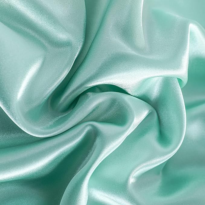 NTBAY 12 Pack Satin Queen Pillowcases for Hair and Skin, Luxurious and Silky Pillow Cases with Envelope Closure, 20 x 30 Inches, Light Blue