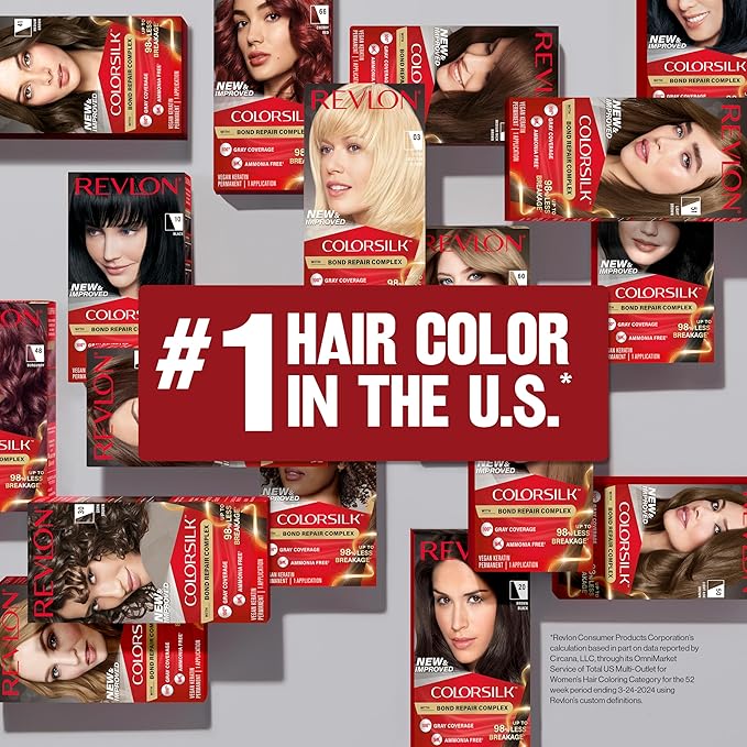 Revlon ColorSilk with Bond Repair Complex, Black Permanent Hair Color, 100% Gray Coverage, Ammonia Free Hair Dye, Vegan Keratin, 11 Soft Black (Pack of 3)