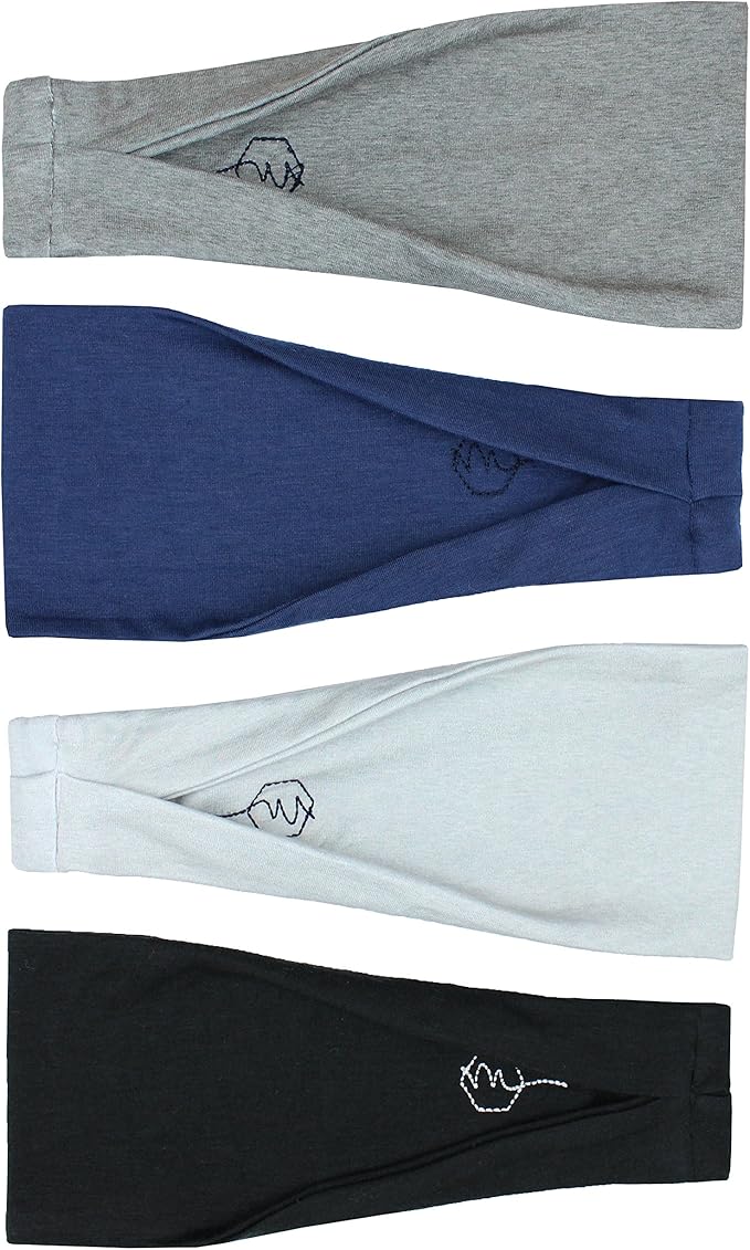 Maven Thread 4" Wide Workout Headbands for Women (4 Pack) – Non-Slip Sweatbands for Gym, Running & Yoga