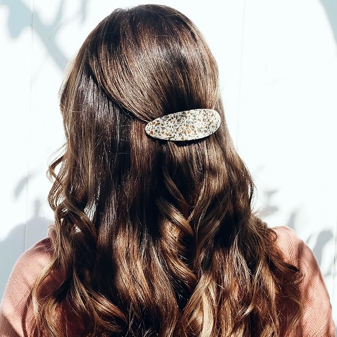 Camila Paris CP3297 French Hair Barrette Oval For Thick Curly Wavy Long Hair, Strong Hold Grip Hair Clips for Women, No Slip Rubberized Metal Clasp, Styling Girls Hair Accessories, Made in France
