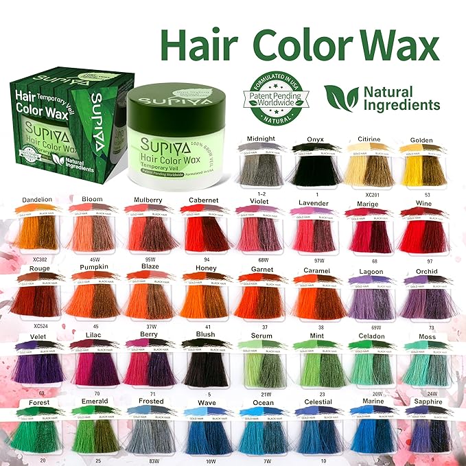 Temporary Hair Color Wax for Men - SUPIYA Washable Hair Wax Color, All-Day Hold Disposable Hair Wax for Party, Cosplay & Daily (Honey Color #41)