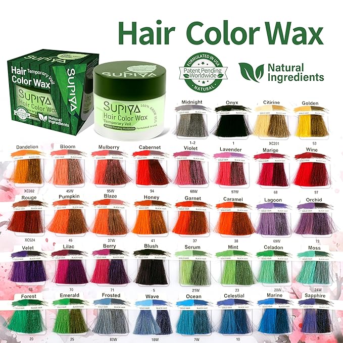 Temporary Hair Color Wax for Men - SUPIYA Washable Hair Wax Color, All-Day Hold Disposable Hair Wax for Party, Cosplay & Daily (Honey Color #10W)
