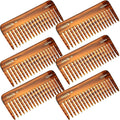 Giorgio G49 Large 5.75 Inch Hair Detangling Comb, Wide Teeth for Thick Curly Wavy Hair. Long Hairs Detangler Comb For Wet and Dry. Handmade of Cellulose, Saw-Cut, Hand Polished, Tortoise Shell 6 Pack