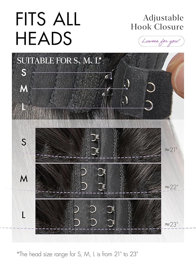 LUVME HAIR 100% Human Hair Wigs Loose Wave Glueless Lace Front 18 Inches, Pre Cut Plucked Hd Lace Short Wig Ready To Go Natural Color Straight Bleached Knots Side Part Black Wigs