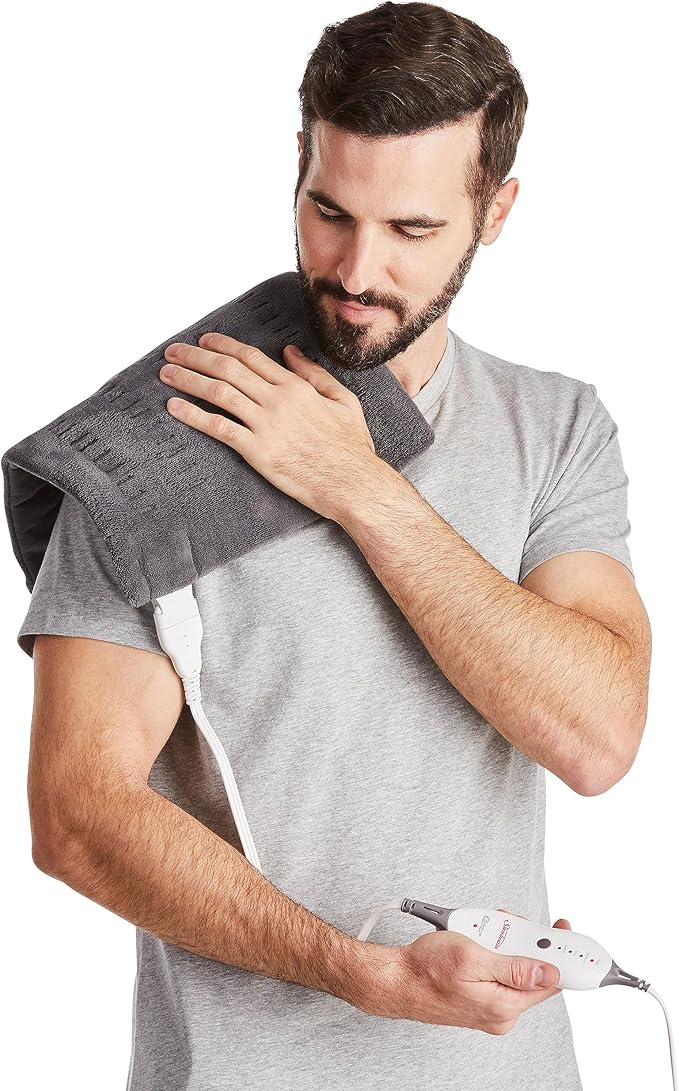 Sunbeam Premium Sunbeam Heating Pad with Compact Storage, Standard Size, Gray