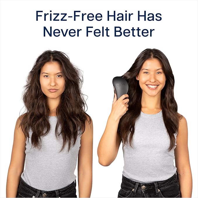 Crave Naturals Glide Thru Detangling Brush, Detangler Brush for Curly, Straight, Wet and Dry Hair Comb for Adults and Kids, Hair Accessories for Women, Black