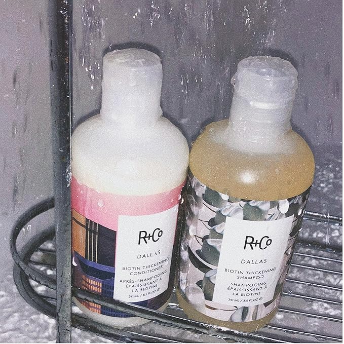 R+Co Dallas Biotin Shampoo + Conditioner Travel Set | Adds Volume, Strength & Fullness | Vegan + Cruelty Free | 2oz (Pack of 2)