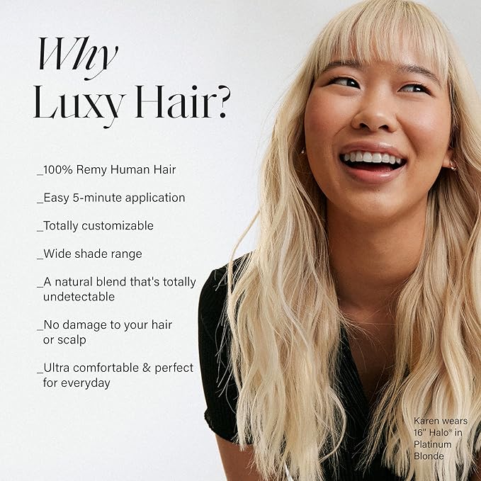 Luxy 100% Remy Human Hair – Halo Clip-In Hair Extensions –Natural Looking Volume & Length - One-Piece - Easy 5-Min Application 140 grams 16" Chestnut Brown Balayage