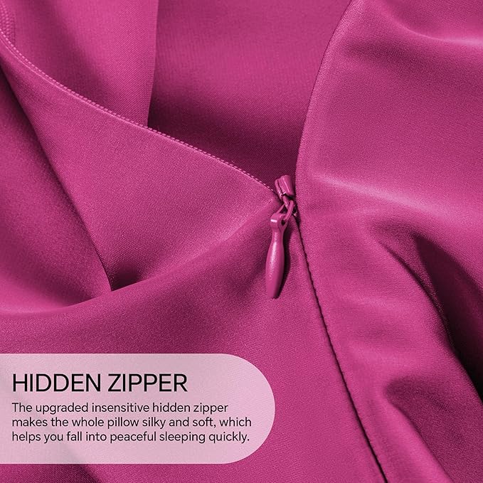 INFIIXSO Mulberry Silk Pillowcase for Hair and Skin, Silk Pillow Cases Queen Size with Hidden Zipper 20x30 Inches, Extraordinary Smooth and Soft Cooling Pillow Cases for Hot Sleepers(Hot Pink, 1 Pack)
