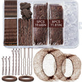 TsMADDTs Bobby Pins and Hair Nets Set, Hair Accessories for Women with Invisible Nets for Ballet Bun(11.81&19.86IN), U Pins for Dance(1.37&2.36IN), Elastic Bands, Clear Rubber Bands