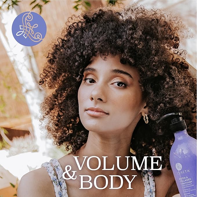 Luseta Biotin Shampoo and Conditioner for Hair - Thickening Shampoo for Thinning Hair- Infused with Argan Oil to Damaged Dry Hair - Sulfate Free Paraben Free-2 x 16.9 fl oz