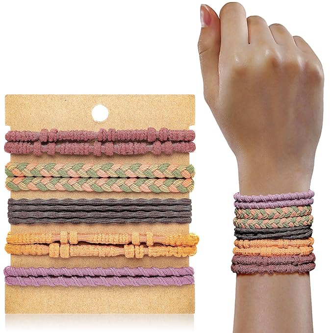 Hair Tie Bracelet, 10Pcs Boho Hair Ties For Girls and Women, Elastic Hair Ties, Hair Bands For Ponytails, Ponytail Holder For Daily Life, Sport, Cooking, Working