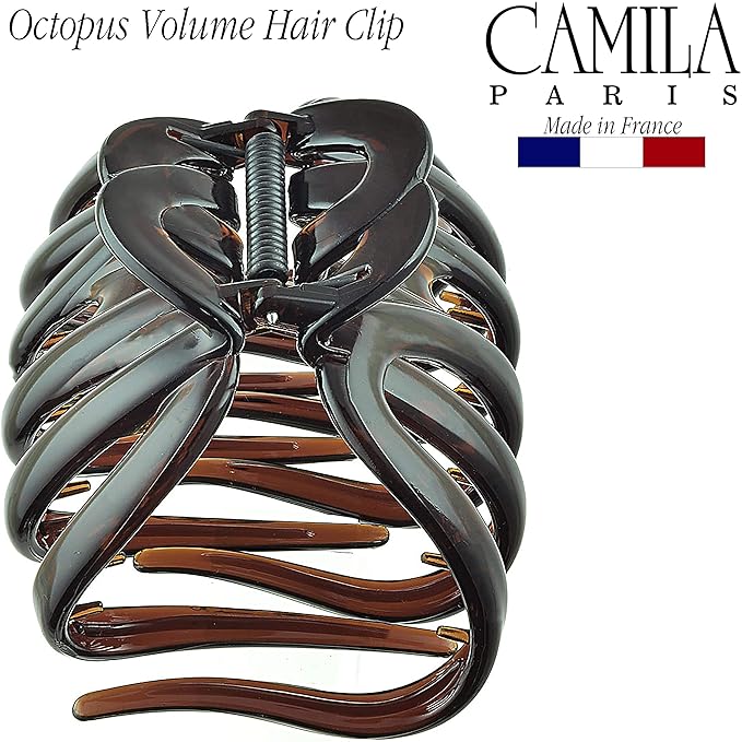 Camila Paris AD718-719 French Octopus Hair Clip for Women for Long Curly Wavy Hair, Girls Hair Claw Clips Fashion Durable Styling Hair Accessories for Women, Strong Hold No Slip Grip, Made in France