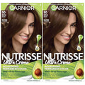 Garnier Hair Color Nutrisse Nourishing Creme, 50 Medium Natural Brown (Truffle) Permanent Hair Dye, 2 Count (Packaging May Vary)