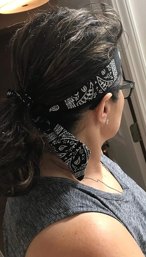 Kenz Laurenz Headbands Tie on Headband for Women Men Running Athletic Hair Head Band Elastic Sports Sweat Basketball Sweatband Stetchy Yoga Workout Sweatbands Adjustable Non-Slip Moisture Wicking
