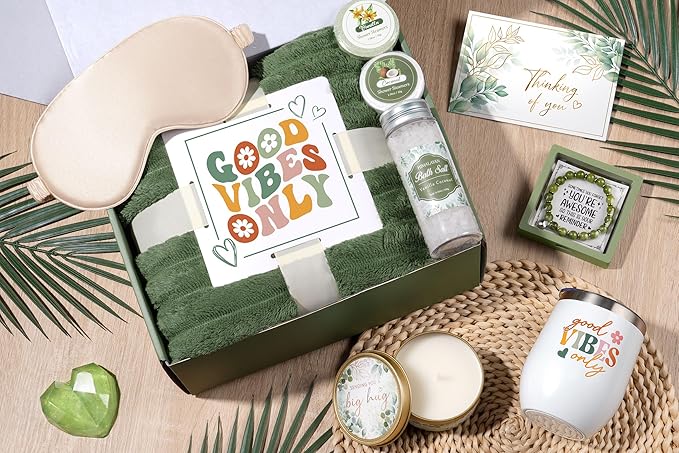 Christmas Birthday Gifts for Women Self Care Gift, Get Well Soon Gift Baskets Relaxing Spa Care Package for Women with Blanket, Unique Gifts Idea for Mom Mother Her Wife Girlfriend Best Friend Sister