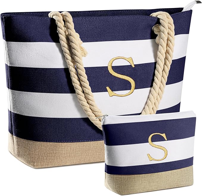 YOOLIFE Beach Bags for Women - Travel Canvas Beach Tote, Pool Waterproof Bag, Travel Essentials, Gifts for Women Birthday