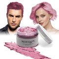 Temporary Pink Hair Color Wax 4.23 oz, Instant Natural Hairstyle Cream Dye, Disposable Coloring Mud for Men Women Youth, Washable Styling Pomades, Party Cosplay DIY Halloween