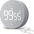AVINIA Desk Timer for Productivity Magnetic Digital Kitchen Timer Rechargeable Fabric Mesh Cover 99 Mins Countdown/Count Up Stylish Efficana Konah Home Timmer for Cooking (Fabric Gray)