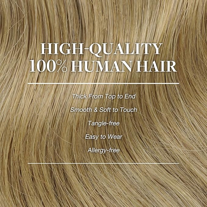 GOO GOO Clip in Hair Extensions Real Human Hair, Remy Human Hair Extensions Clip ins for Women, Natural Human Hair, 14inch 120g 7Pcs, 7 Bronde
