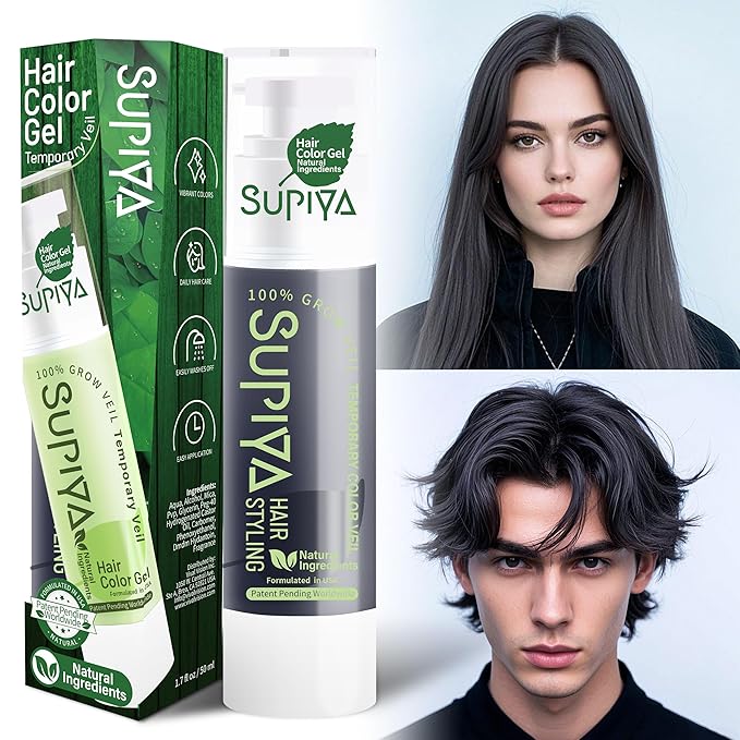 Temporary Hair Styling Color Serum, Green Blue Purple Red Hair Dye Color Gel Washable Natural Instant Hair Color Wax for DIY Hairstyle for Kids Men Women(Black#4)