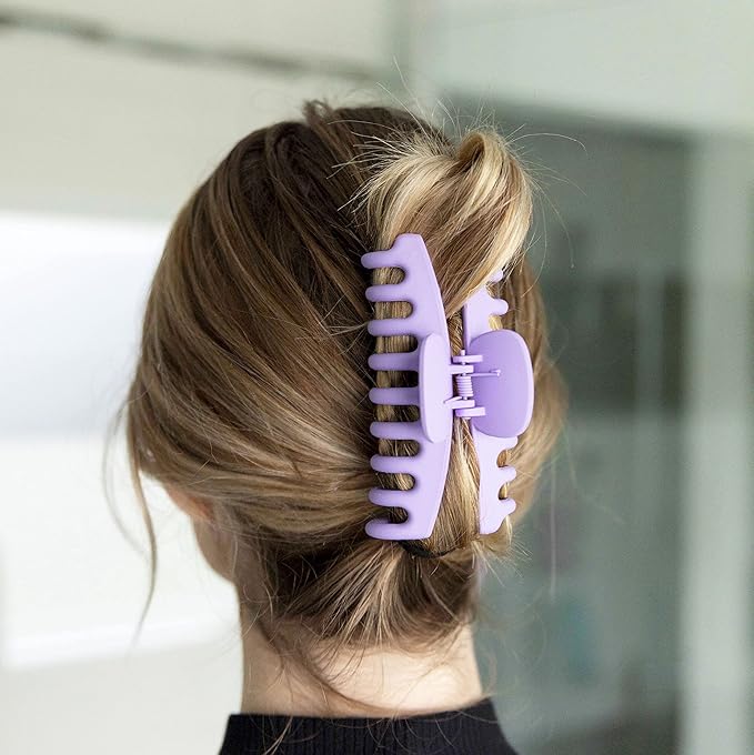 FRAMAR Large Claw Clips For Thick Hair – Large Hair Clip For Thick Hair, Big Hair Clips For Women, Hair Claws Clips For Women, Pastel Hair Clips, Pastel Claw Clip - 4 Pack Non Slip Matte Finish