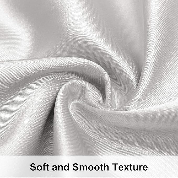 NTBAY 2 Pack Satin Queen Pillowcases for Hair and Skin, Luxurious and Silky Pillow Cases with Envelope Closure, 20x30 Inches, Silver Grey