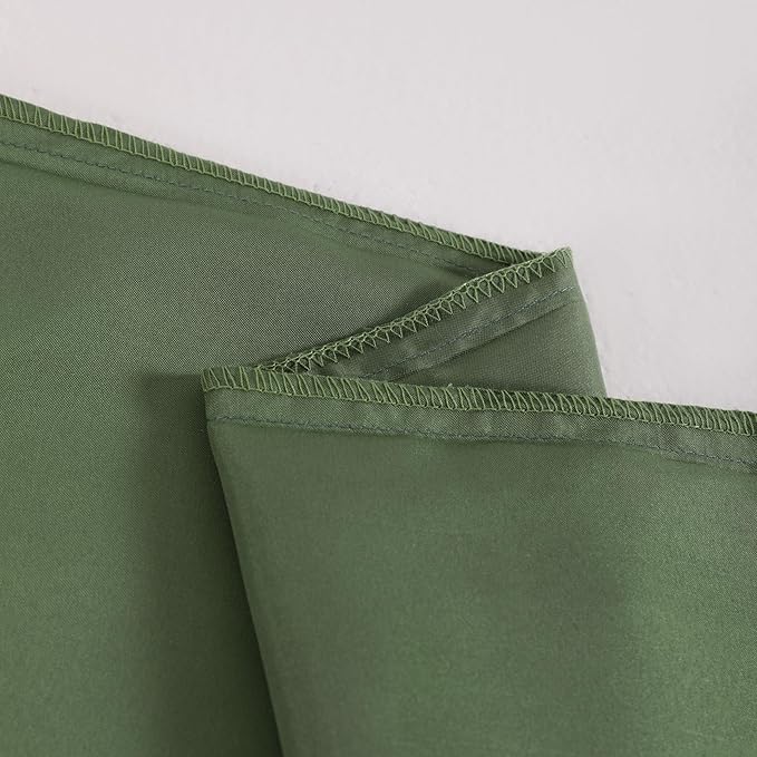 NTBAY 12 Pack Satin King Pillowcases for Hair and Skin, Luxurious and Silky Pillow Cases with Envelope Closure, 20 x 36 Inches, Olive Green
