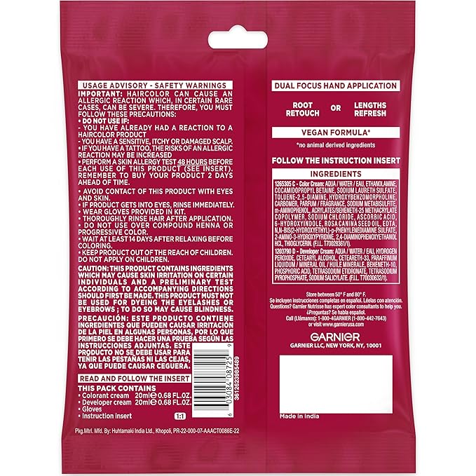 Garnier Color Sensation Color Retouch, Demi Permanent Hair Dye for Roots with 100% Gray Coverage, Brown Hair Dye 5.0, Pack of 6