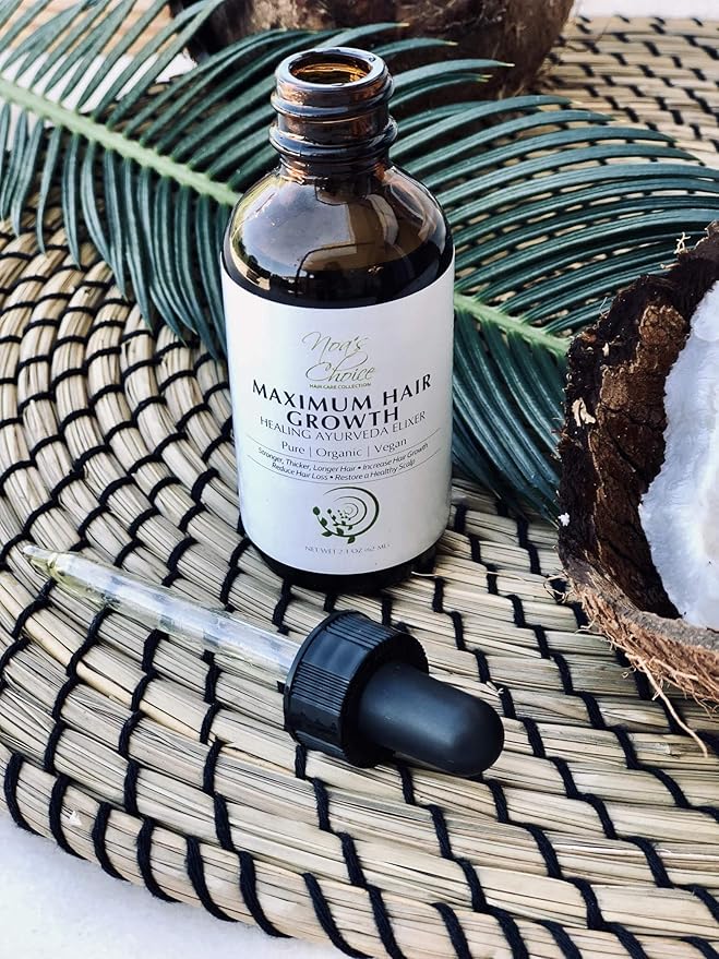 Maximum Slim Noa's Choice ORGANIC Ayurvedic Hair Growth Formula for FULLER, Longer, Thicker, Healthier Hair. Revive your Hair and Scalp TODAY! Best Treatment for Hair Loss & Thinning Hair 2.1 oz