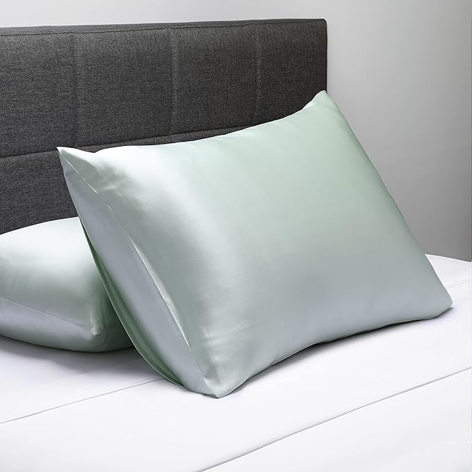 Fishers Finery 25mm 100% Pure Mulberry Silk Pillowcase (Light Green King)