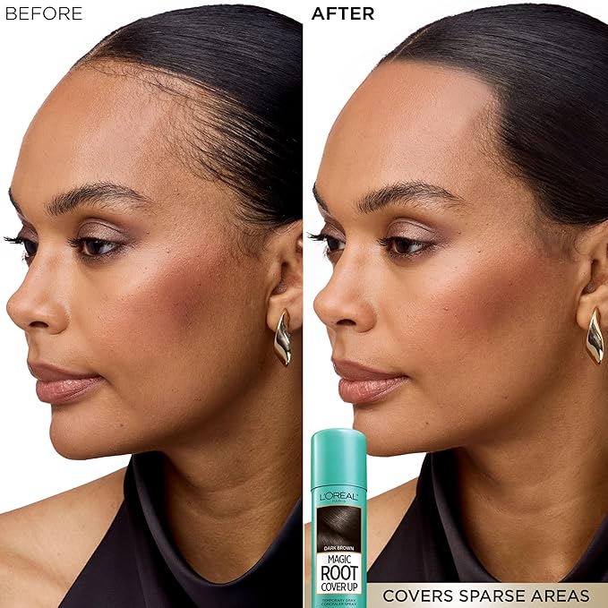 L'Oreal Paris Magic Root Cover Up Gray Concealer Spray, Medium Brown, 2 Oz(Packaging May Vary)