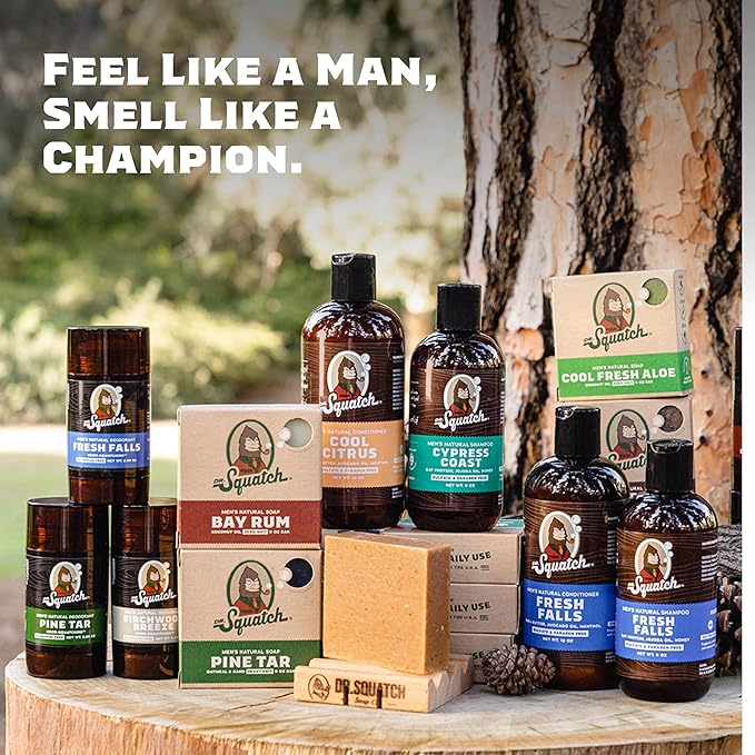 Dr. Squatch Natural Bar Soap for Men - Cold Process Soap with No Harsh Chemicals - Cedar Citrus, Gold Moss, Bay Rum, Pine Tar & Alpine Sage (5 oz, 5-Pack)