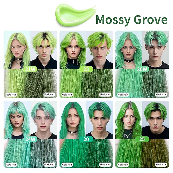 Temporary Hair Color Gel, Green Hair Dye Color Gel Washable Natural Instant Hair Color Wax for DIY Hairstyle for Kids Men Women(Color #20)
