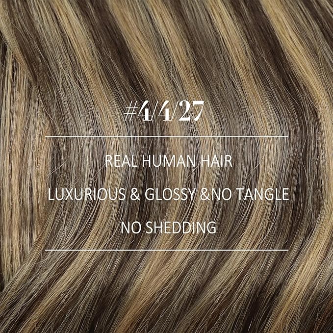 YoungSee 100g Weft Hair Extensions Human Hair Brown Balayage Sew in Hair Extensions Real Human Hair Dark Brown Mix Caramel Blonde Balayage Short Human Hair Weft Extensions 14In