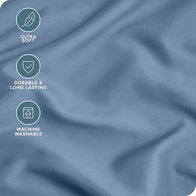 Bare Home Microfiber Body Pillow Cover - Ultra Soft & Cooling - Double Brushed - Envelope Closure - Easy Care (20''x54'' Body Pillow Cover, Coronet Blue)