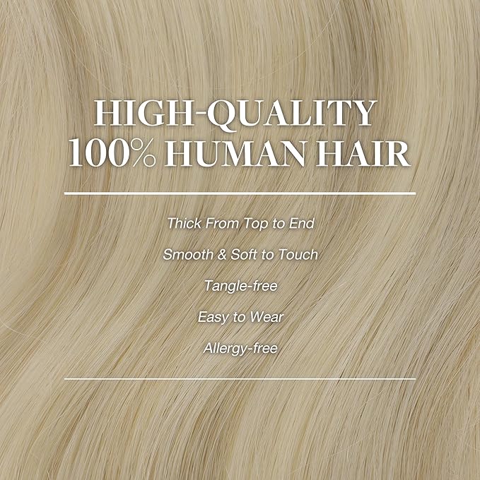 GOO GOO Clip in Hair Extensions Real Human Hair, Remy Human Hair Extensions Clip ins for Women, Natural Human Hair, 20inch 120g 7Pcs, 17A/60A Ash Blonde Highlighted Platinum Blonde