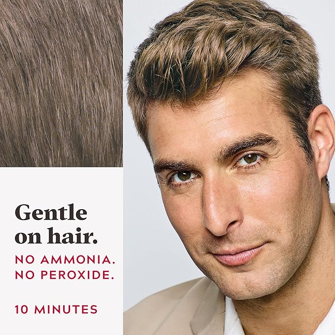 Just For Men Easy Comb-In Color Mens Hair Dye, Easy No Mix Application with Comb Applicator - Light Brown, A-25, Pack of 3