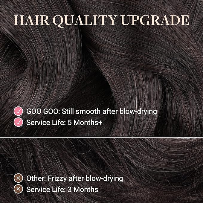 GOO GOO Tape in Hair Extensions Human Hair, #33B Dark Auburn Copper, 14inch 100g 40pcs, Skin Weft Seamless Invisible, Silky Straight with Thick Ends, Remy Human Hair