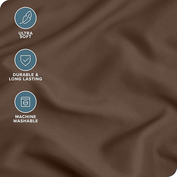 Bare Home Microfiber Pillow Cases - Standard/Queen Size Set of 2 - Cooling Pillowcases - Double Brushed - Cocoa Pillowcases 2 Pack - Easy Care (Standard Pillowcase Set of 2, Cocoa)