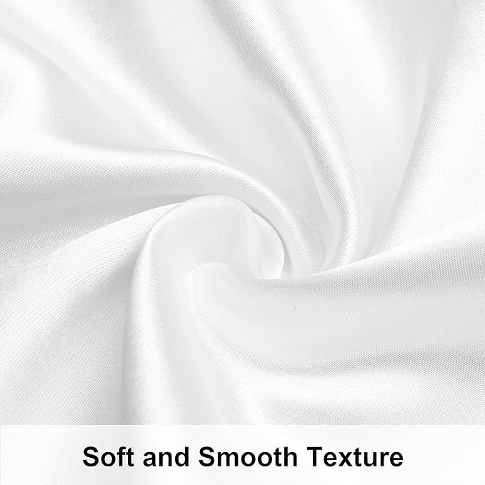 NTBAY 2 Pack Satin Queen Pillowcases for Hair and Skin, Luxurious and Silky Pillow Cases with Envelope Closure, 20x30 Inches, White