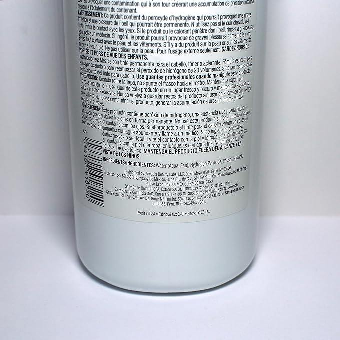 Salon Care 20 Volume Clear Developer, Superior Gray Coverage, Stabilized Formula for Consistent, Predictable Results, 32 Ounce